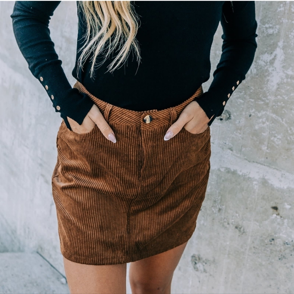 Brown Corduroy Skirt